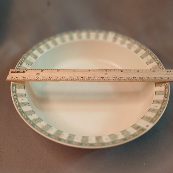 Pfaltzgraff 9" Round Vegetable Bowl Naturewood Stoneware Vintage 1997 Garden - Picture 7 of 8